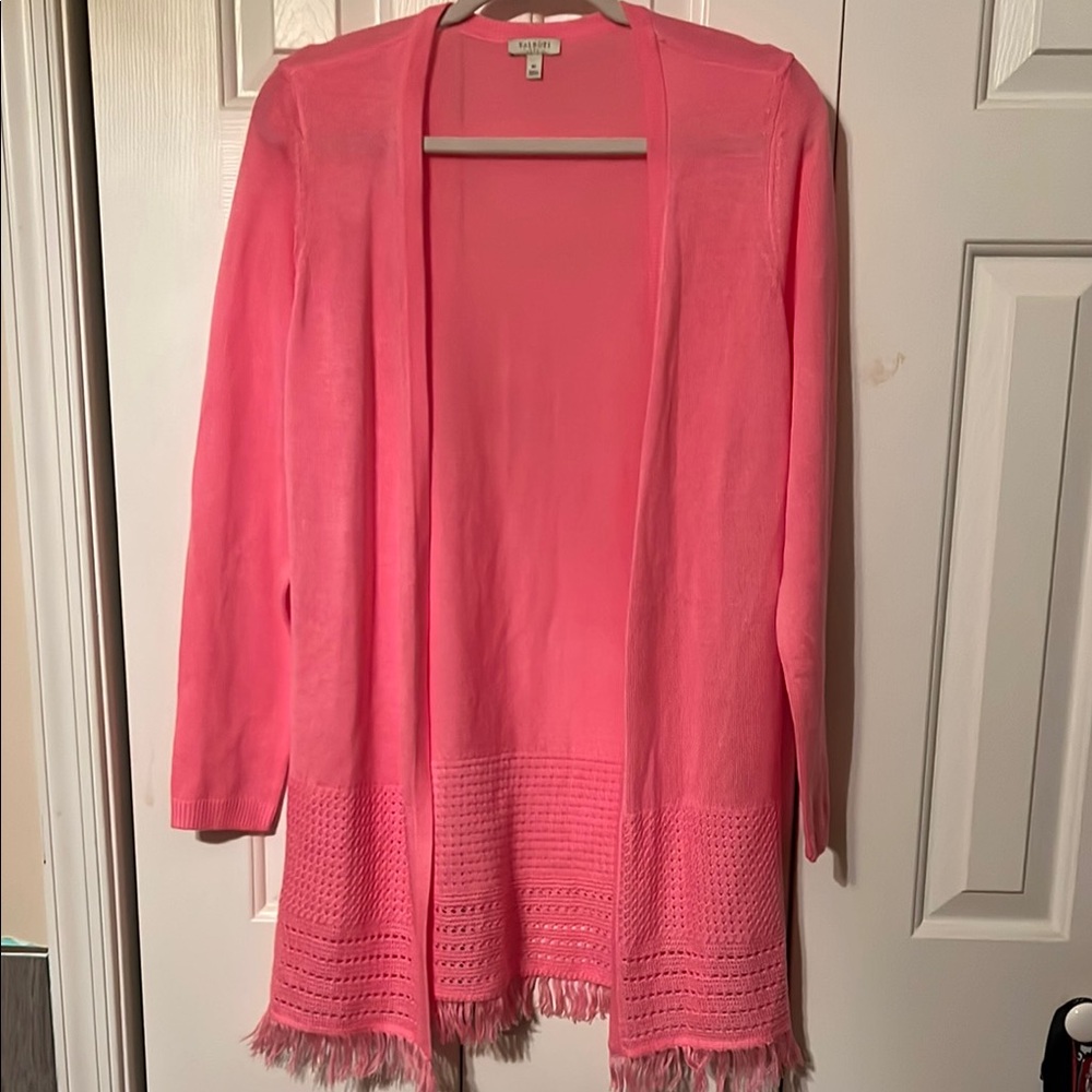 Talbots Pink Open-Front Sweater